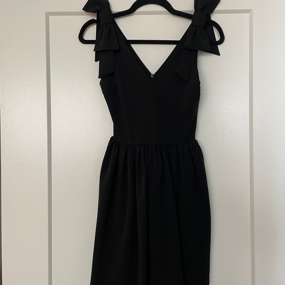 love...ady Black Mini Dress with Bow Ties